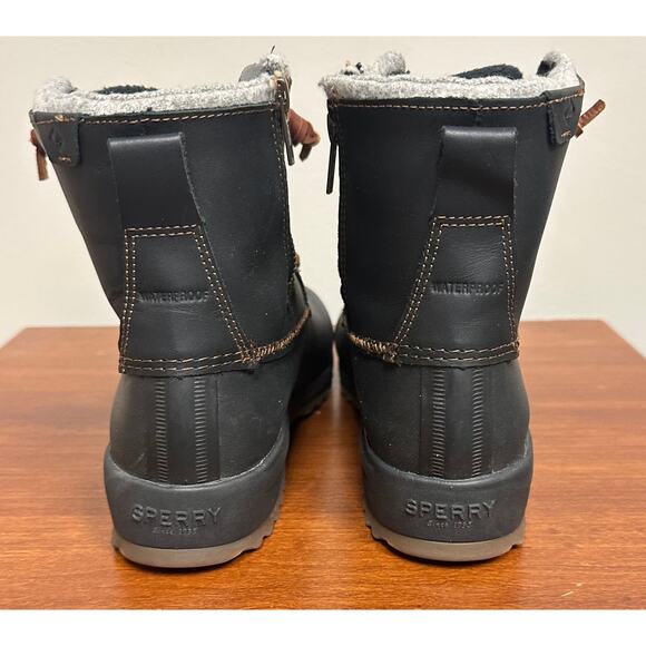 Sperry Black STS82666 Maritime Repel Sz 8 Leather Thinsulate Waterproof Boots - Picture 7 of 9